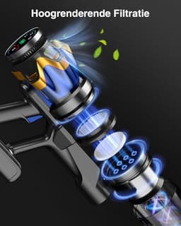 Draadloze Stofzuiger - Steelstofzuiger Krachtig - Huis Grondig Reinigen - 65 Min Werktijd - 1.6L Reservoir - Blauw — thumbnail 5