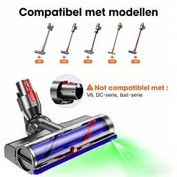 Stofzuigermond - Geschikt voor Dyson SteelstofzuigerV8,V10,V11,V15 en G5(Niet compatibel met de oude V7-model, V6 en Slim-serie) - Wasbare borstel - Stofzuigeraccessoires - Vloerzuigmond - Zwart — thumbnail 5