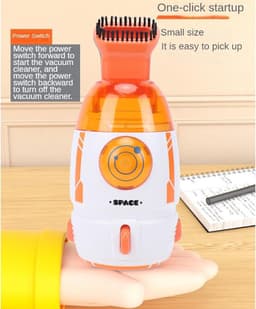 Mini Desktop Stofzuiger - Kleine Stofzuiger Bureau - Bureau Schoonhouden - 600 Pa Zuigkracht - 13.5 cm - Oranje — thumbnail 4