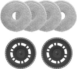 PromoHome 4 Dweilwissers en 2 Dweilplaten Geschikt voor Dreame L20 Ultra L10s Ultra Gen2 L10s Pro Ultra Heat X40 Ultra X40 Master L40 Ultra X30 Ultra - Reserverangen Robotstofzuiger — thumbnail 1