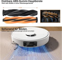 18-delige accessoireset voor de Dreame D20 Pro , D20 Pro Plus robotstofzuiger - inclusief 1 paar hoofdborstel, 4 zijborstels, 4 filters, 4 doeken, 4 stofzakken — thumbnail 2