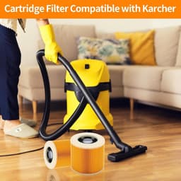 2 stuks filters - Voor Kärcher MV1 , MV2 , MV3, WD2 , WD3 , WD 2.250 , WD3200 ,WD 3300 , A2004 , A2204 , A2054 , A2656 - Vervanging van het filter van de stofzuiger - 12*12*11,3 cm — thumbnail 5