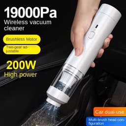 Draagbare Kruimelzuiger - Handreiniger Draadloos - Auto en Huis - Krachtige Zuigkracht - 450 Gram - Wit — thumbnail 3