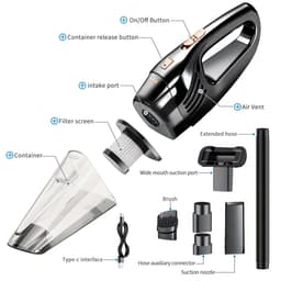 Draadloze Handstofzuiger Zwart – Krachtige Auto & Huis Mini Stofzuiger met USB Opladen en Hoge Zuigkracht — thumbnail 2