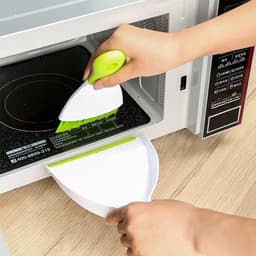 Stofpan en borstelset - Mini veger - Bureau schoonmaken - Ergonomisch ontwerp - 1 set - Groen — thumbnail 3