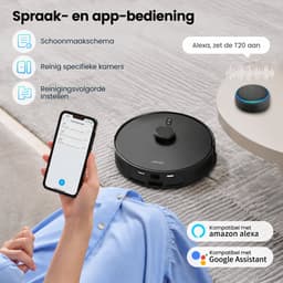 AIRROBO T20 – Robotstofzuiger - met droog zuigen, dweilfunctie en oplaadstation (60 dagen stofvrij) – App & spraakbediening – Voor haar van huisdieren & harde vloeren – 2 jaar garantie — thumbnail 3