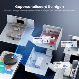 Proscenic Q8 Max plus - Robotstofzuiger met Dweilfunctie - 10,000 Pa - 230㎡ - Zuigkracht -met Reinigingsstation 4L — thumbnail 5