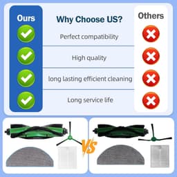 7-delige set: Hoofdborstel + Zijborstel + HEPA-filter + Dweildoek - compatibel met iRobot Roomba Combo Essential (RVG-Y1 Y0112/Y0140/Y0110 Q0120 Q011) 104/105 VAC /105 Combo Robotstofzuiger — thumbnail 2