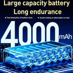 Draadloze Autostofzuiger - Handstofzuiger Auto - Auto Interieur Reinigen - Krachtige Zuigkracht - 500 Gram Capaciteit - Zilver — thumbnail 2