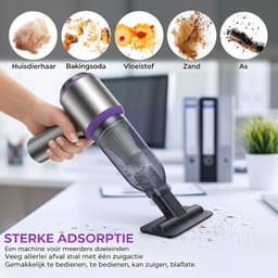 2-in-1 kruimeldief – Handstofzuiger - Draadloze stofzuiger – 22.000Pa - auto stofzuiger - Drie standen instelbaar - Voor thuis & auto — thumbnail 5
