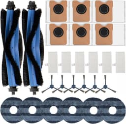 Accessoiresgeschikt voor Eufy Omni C20 stofzuiger, 2 hoofdborstels, 6 filters, 6 stofzakken, 6 schoonmaakdoeken, 6 zijborstels - geschikt voor Omni C20 reserveonderdelen 26 stuks — thumbnail 1