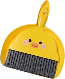 Draagbare Bezem Set - Mini Stoffer en Blik - Bureau Schoonmaken - Compact Lichtgewicht - 12 cm - Wit — thumbnail 5