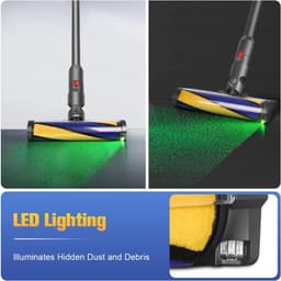 Geschikt voor Toepasbare LED-zachte stofzuigerborstel compatibel met Dyson V12 Detect Slim, ideaal voor het werken op hardhouten vloeren — thumbnail 5