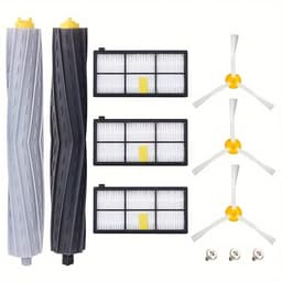 iRobot Roomba Accessoires Set – Compatibel met Serie 800 t/m 980 – 2 Rubber Hoofdrollen – 3 Zijborstels – 3 HEPA Filters – Complete Vervangingsset – Geschikt voor Roomba 860 865 870 880 960 966 980 – Onderhoudsset Robotstofzuiger — thumbnail 1