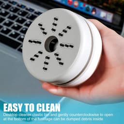 Mini desktop stofzuiger - USB oplaadbaar en draadloos - hoge zuigkracht voor bureau, kantoor, auto, kussen en toetsenbord - wit — thumbnail 2