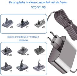 30,45 V stofzuigeroplader - voor Dyson V10/Sv12/V11/Sv14 - oplader voor Dyson stofzuiger - voedingsadapter stofzuiger vervangende onderdelen — thumbnail 4