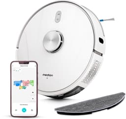 MEDION robotstofzuiger met lasernavigatie en wisfunctie X41 SW (krachtige 8000Pa zuigkracht, 2in1 robotstofzuiger, nauwkeurig in kaart brengen, Go & No Go zones, meerdere vloeren) — thumbnail 1