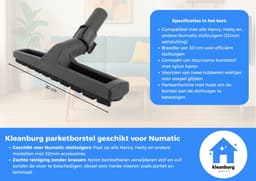 Kleanburg® - Geschikt voor Numatic - Parketborstel met Parkeerhaak - Henry - Hetty — thumbnail 4