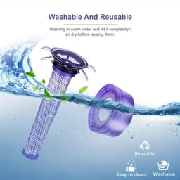 1x Filter voor Dyson V8 & V7 – Vervangingsfilter Compatibel met Animal, Absolute, Motorhead, Fluffy, SV10 – HEPA Achterfilter – Geschikt voor DC58/DC59/DC61/DC74 – Wasbaar & Herbruikbaar — thumbnail 4