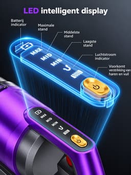 Nyoz draadloze stofzuiger G8 - Steelstofzuiger - 680W - 70.000 Pa — thumbnail 2