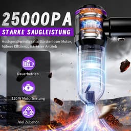 Draagbare Kruimeldief - Mini Stofzuiger - Snelle Schoonmaak - 3 Zuigstanden LED - 25000 Pa - Paars — thumbnail 3