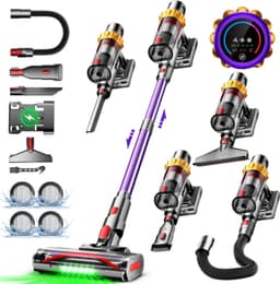 Hiaonyx steelstofzuiger - 9-in-1 steelstofzuiger draadloos - 75000pa - Met dierenborstel - LED Groene Stofdetectielamp - Geschikt voor Tapijten - Harde Vloeren en Dierenharen - 1.8-liter stofopvangbox - Paars — thumbnail 2