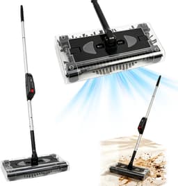 Draadloze Vloerreiniger - Elektrische Borstel voor Stof en Vuil - Opvouwbare Vloerwisser met Roterende Kop — thumbnail 1