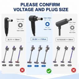 Oplader - 30,45 V - 1,1 A - Compatibel met Dyson — thumbnail 3