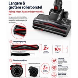 Draadloze Steelstofzuiger – 60.000 Pa zuigkracht, extra dikke anti-klitborstel, AI-batterijbeheer, tot 65 min. gebruiksduur, zelfstaand, LED-touchdisplay — thumbnail 2