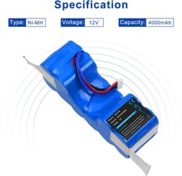 Stofzuigeraccu - 12 V - 4000 mAh - Ni-MH — thumbnail 3