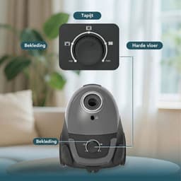 Stofzuiger Zonder Zak - Stofzuiger - Compact en Licht - Zwart/Grijs - 33cm x 25cm x 42cm — thumbnail 2