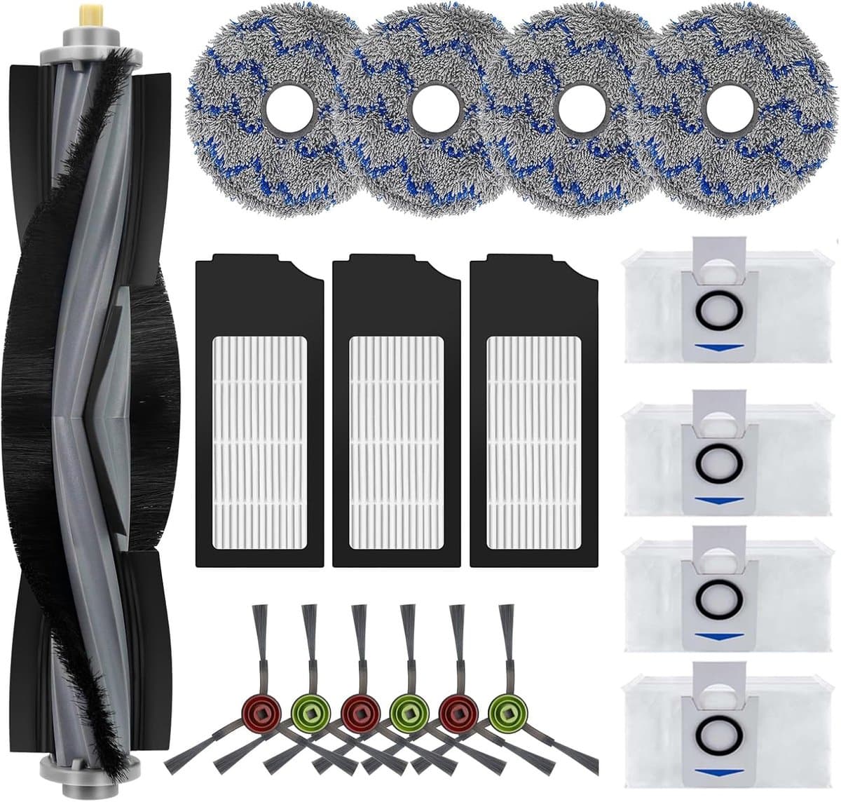 stofzuiger robot Accessoireset - 18stuks - geschikt voor Ecovacs Deebot X1 Omni - X1 Turbo - X1 Plus - T10 - T10 Turbo - Filter - Dweil - Zijborstel - Afzuigrol — afbeelding 1