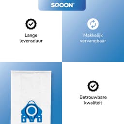 SQOON ® - Stofzuigerzakken geschikt voor Miele G/N - Miele 9917730 - o.a. Miele Complete C2, Complete C3, Classic C1, S8, S5, S2 Series - 4 Stuks — thumbnail 5