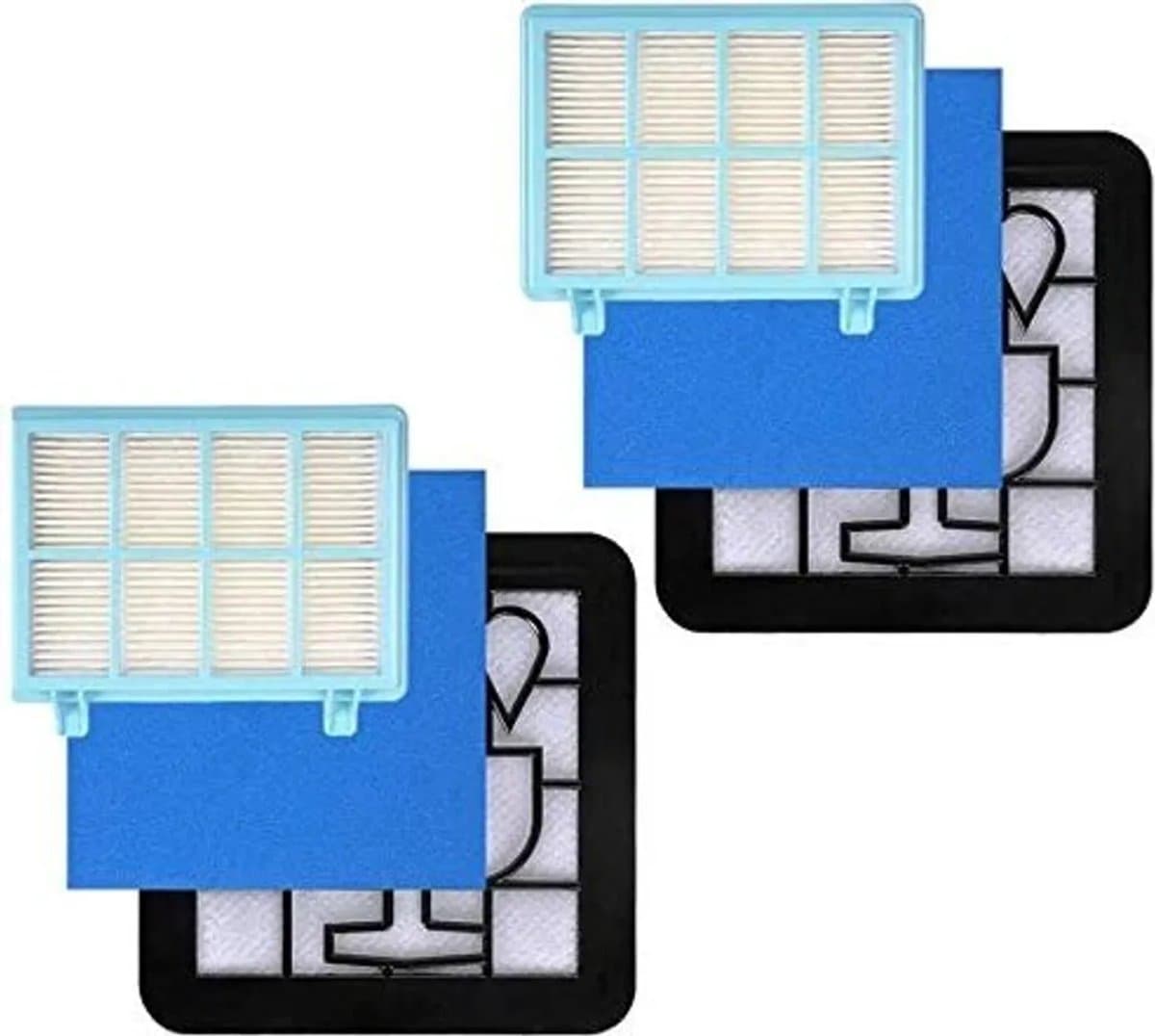 Geschikt voor Philips stofzuigerfilterpatronen, Geschikt voor PowerPro Compact FC9332/09 FC8010/01, HEPA-filter, motorbescherming, 2-pack. — afbeelding 1
