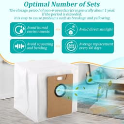 RongZy 8-pack Stofzakken voor Tapo RV30 Max Plus Stofzuiger Vervangende Stofzak Compatibel met Tapo RV20 Max Plus RVA202 Stofzak Vervangende Accessoires voor de Stofzuiger — thumbnail 4