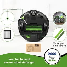 DEGG® - Rubberen bortels geschikt voor iRobot roomba E, I en J Series - Geschikt voor iRobot roomba onderdelen - passend op: i7 i7+ i1 i1+ i3 i3+ i4 i4+ i5 i5+ i6 i6+ i8 i8+ e5 e6 e7 - Roomba rollers - 2 SET(S) — thumbnail 2