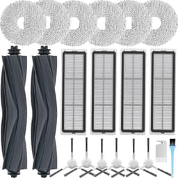 PolkaHome Accessoires voor Dreame L10s Ultra / L10s Pro / L10 Ultra, reserveonderdelen voor Xiaomi X10+ stofzuiger, 2 hoofdborstels, 4 HEPA-filters, 6 reinigingsdoeken, 6 zijborstels — thumbnail 1