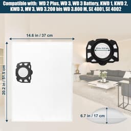 357 10 stuks stofzuigerzakken geschikt voor Kärcher WD 2 Plus, WD 3, WD 3 Batterij, KWD 1, KWD 2, KWD 3, MV 3, WD 3.200 tot WD 3.800 M, SE 4001, SE 4002, vervangen deel 2.863-314.0 — thumbnail 4