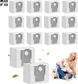 PolkaHome 12 Stofzuigerzakken voor Roborock S8+/S8 Pro Ultra/S7 MaxV Ultra/S7 Pro Ultra/Q7+/Q7 Max+/Q8 Max+/ Q5 Pro+ stofzuiger afzuigstation, stofzak, reserveonderdelen, accessoires voor Roborock — thumbnail 1