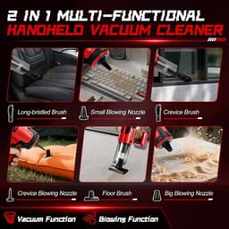 Accu-handstofzuiger 100 W - compatibel met Milwaukee 18 V-accu - 10.000 Pa - ideaal voor auto en thuis - ShopVlot — thumbnail 3
