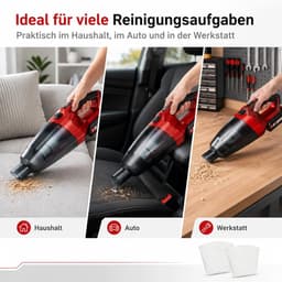 10 stuks stofzuigerzakken geschikt voor Einhell Power X-Change TE-VC 18 Li-Solo & TE-HV 18/06 Li-Solo - Vervangende filterzakken voor draadloze handstofzuigers - stofzuigerfilterzak - vervangende accessoires - Wit — thumbnail 3