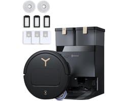 ECOVACS DEEBOT T50 PRO OMNI Gen3 Care Kit Robotstofzuiger met Dweilfunctie - 25.000Pa - 8.1 cm Ultradun - ZeroTangle 3.0 - TruEdge 2.0 Randreiniging - AIVI 3D 3.0 Obstakelvermijding - 75°C Heetwater-Zwart