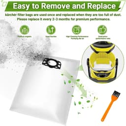 12 Stofzuigerzakken voor Karcher WD4 WD5 WD6 WD5P WD6P MV4 MV5 MV6 – 2.863-314.0 Vervanging – Nat en Droog — thumbnail 5