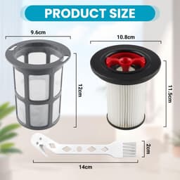 Dailygoods- Stofzuigerfilter Hoogwaardig Vervangingsfilter - Compatibel met Bosch Unlimited Gen2 Serie 8 - HEPA-filter - Pluisbescherming - Inclusief Reinigingsborstel - ABS Materiaal - Filterset — thumbnail 3