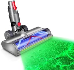 Cherrys Finds - Vloerborstelkop voor Dyson V7 V8 V10 V11 V15 G5 – Zachte Fluwelen Rolborstel met Groene LED-verlichting – Geschikt voor Harde Vloeren – Niet Compatibel met V6, DC, Ball en Slim-serie — thumbnail 1