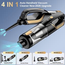 Handstofzuiger - Draagbare Zuiger - Auto Interieur - 4-in-1 Functionaliteit - 27000 Pa - Zwart — thumbnail 4