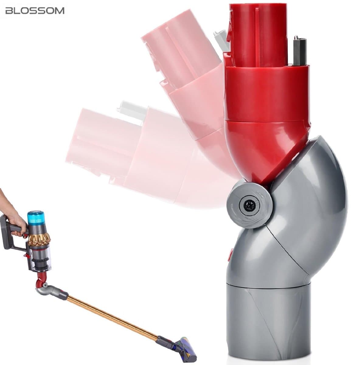 BLOSSOM 90 Graden Hoekstuk Adapter voor Dyson V7/V8/V10/V11/V15 - Rood Hulpmiddel Opzetstuk - Past op Alle Modellen — afbeelding 1