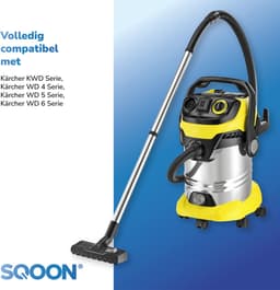 SQOON® Serviceset geschikt voor Kärcher WD 3 - Gelijk aan model: 2.863-006.0 / 2.863-005.0 - Vervangingsset met stofzuigerzakken en filter voor nat- en droogzuigers — thumbnail 1