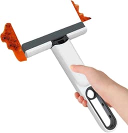 Kleine bezem - Mini wisser - Bureau reinigen - Dubbele functie - 7.5 cm - Wit — thumbnail 1