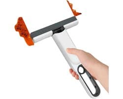 Kleine bezem - Mini wisser - Bureau reinigen - Dubbele functie - 7.5 cm - Wit